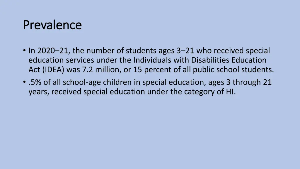 prevalence prevalence