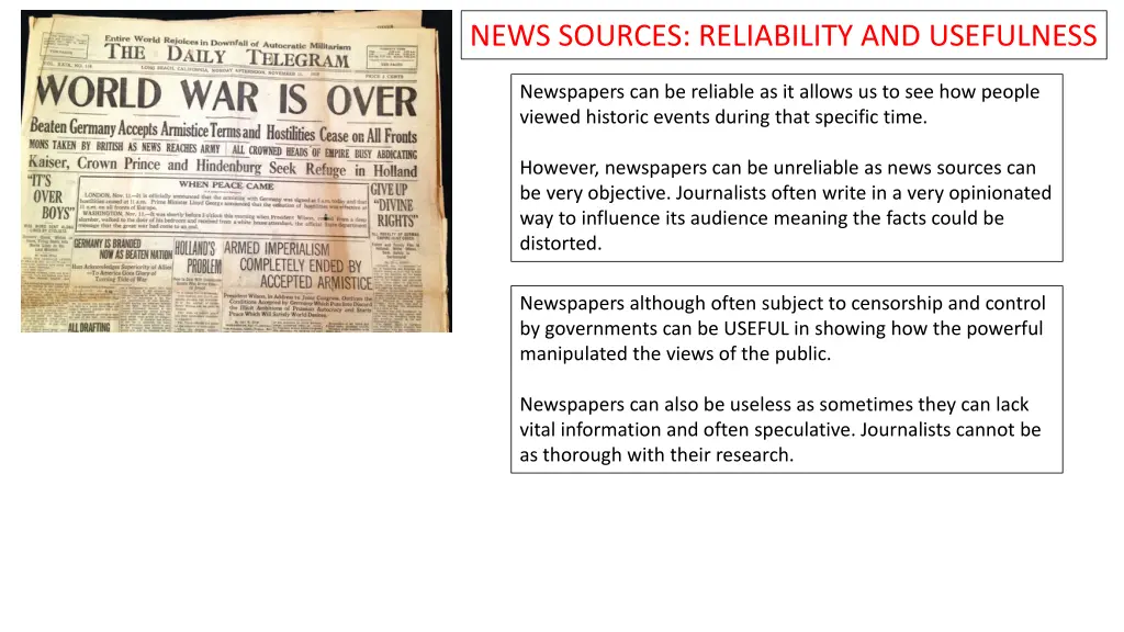 news sources reliability and usefulness