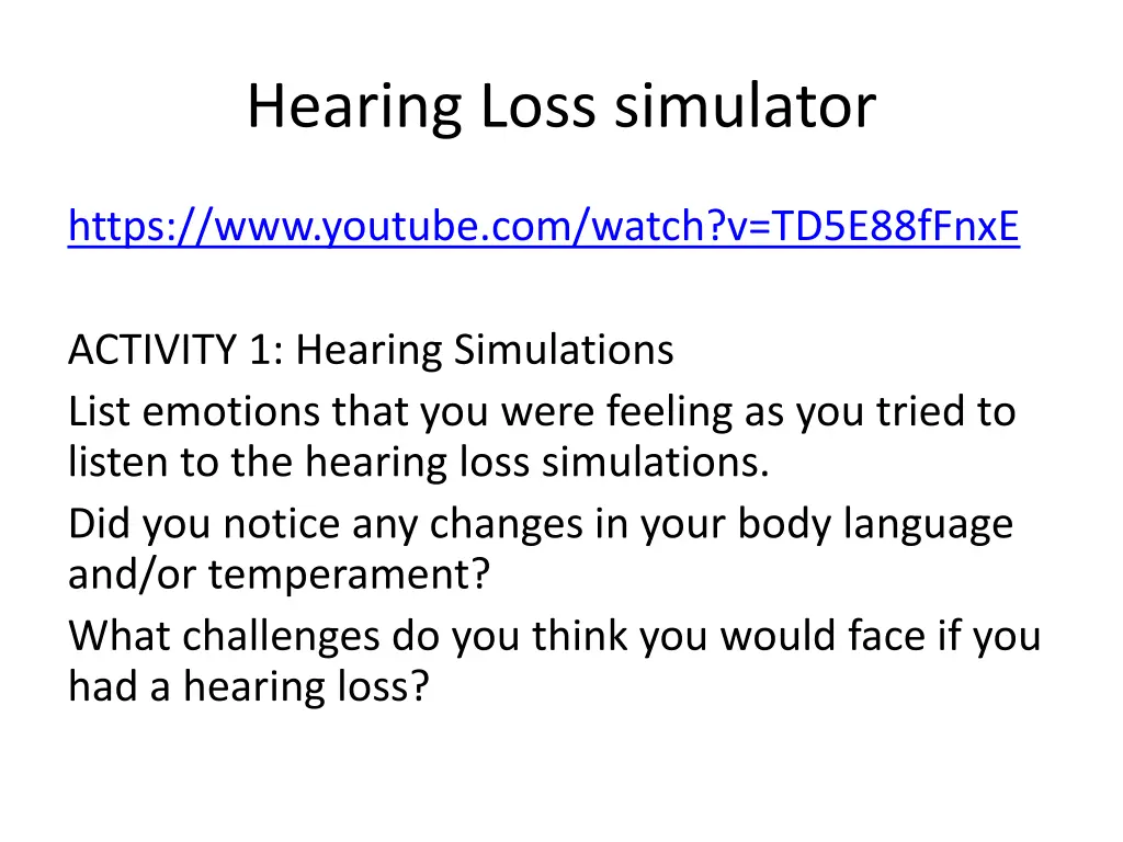 hearing loss simulator