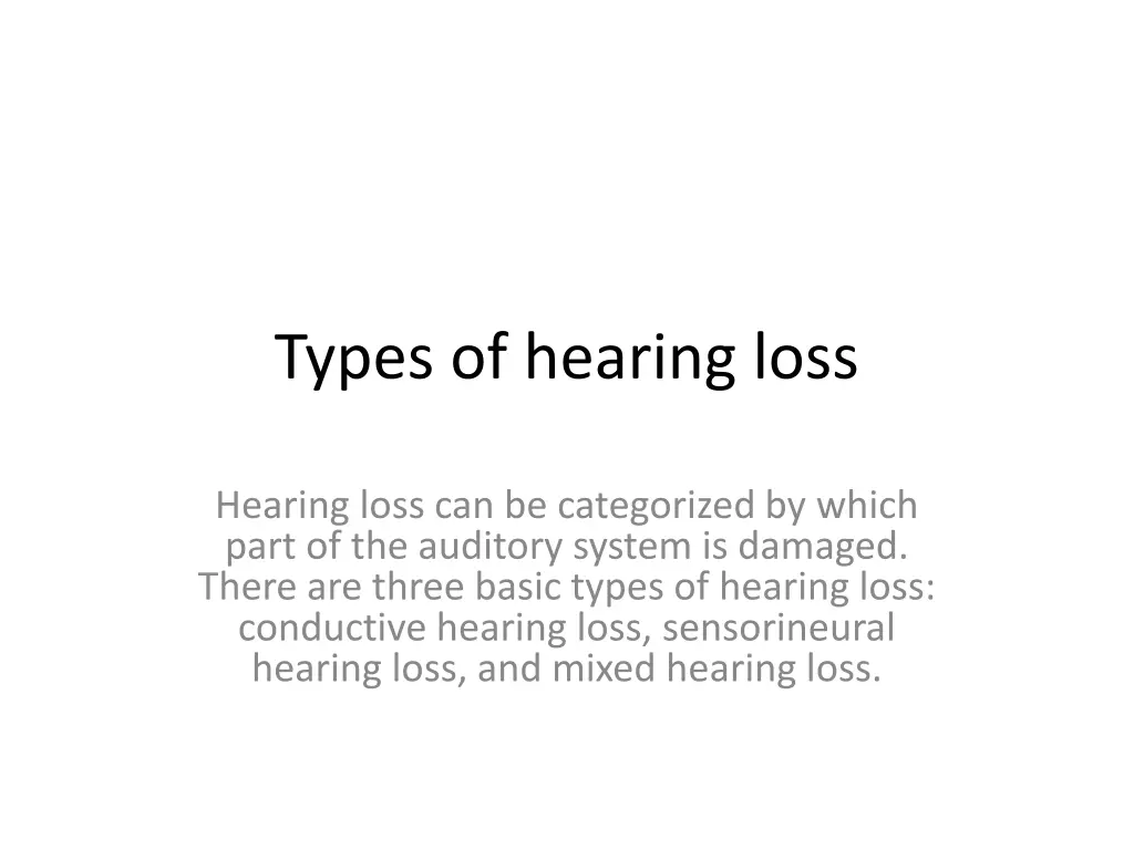 types of hearing loss