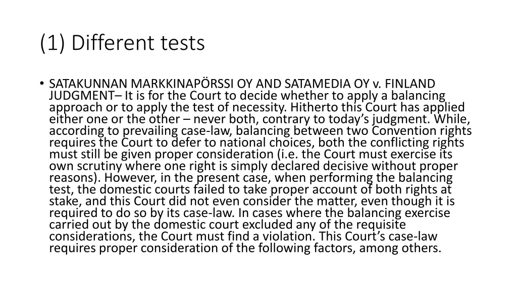 1 different tests 13