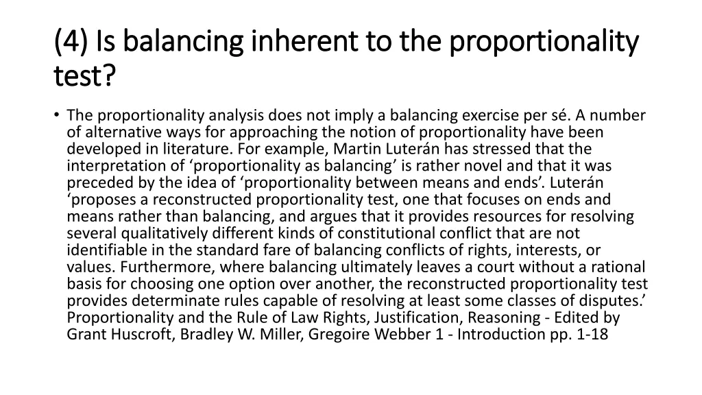 4 is balancing inherent to the proportionality