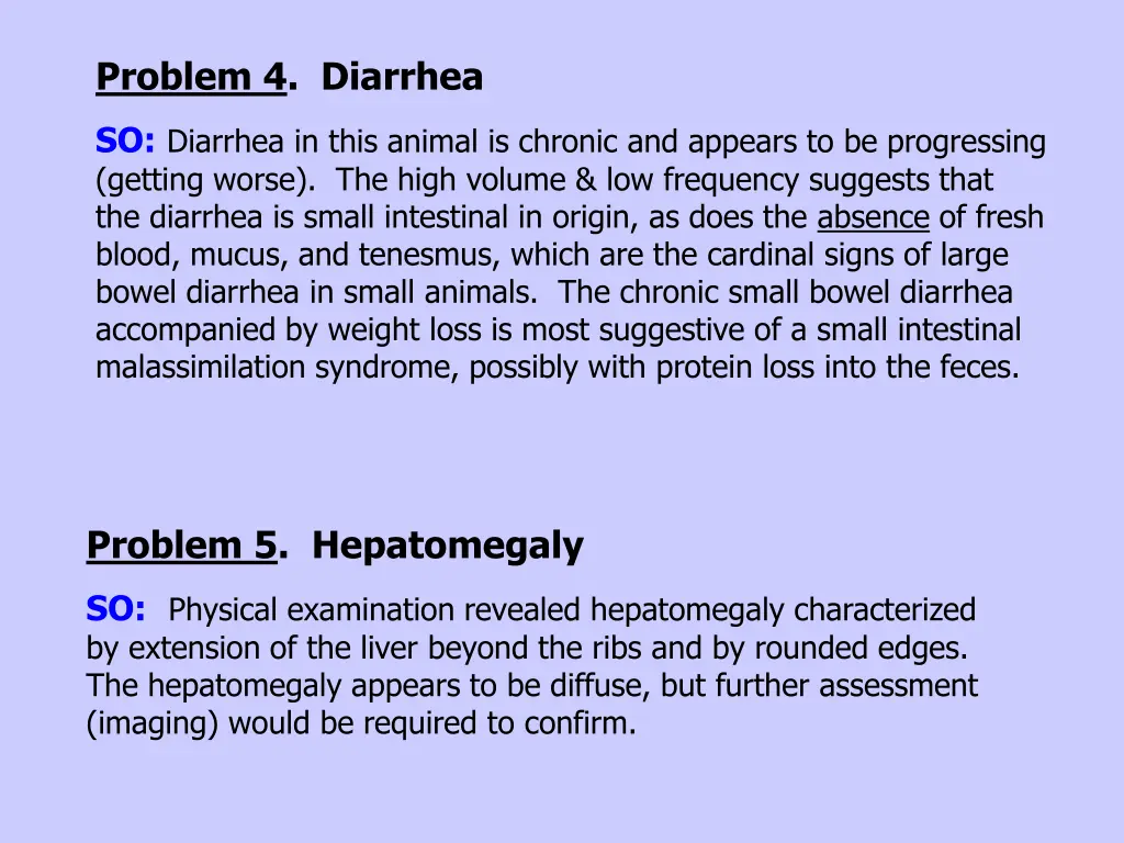 problem 4 diarrhea