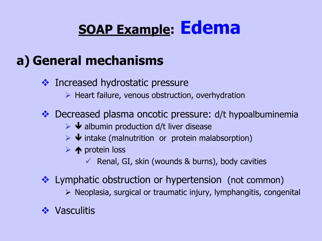 soap example edema