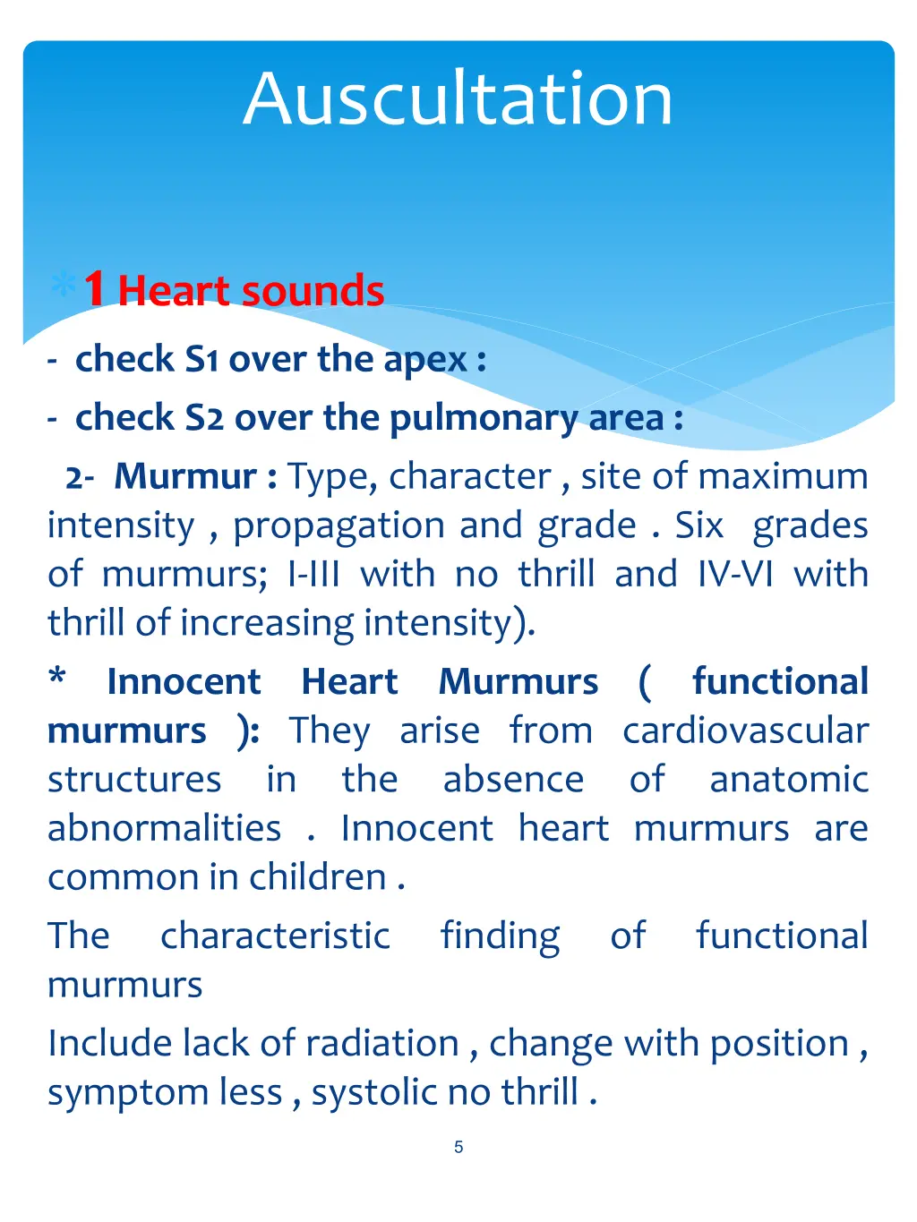 auscultation