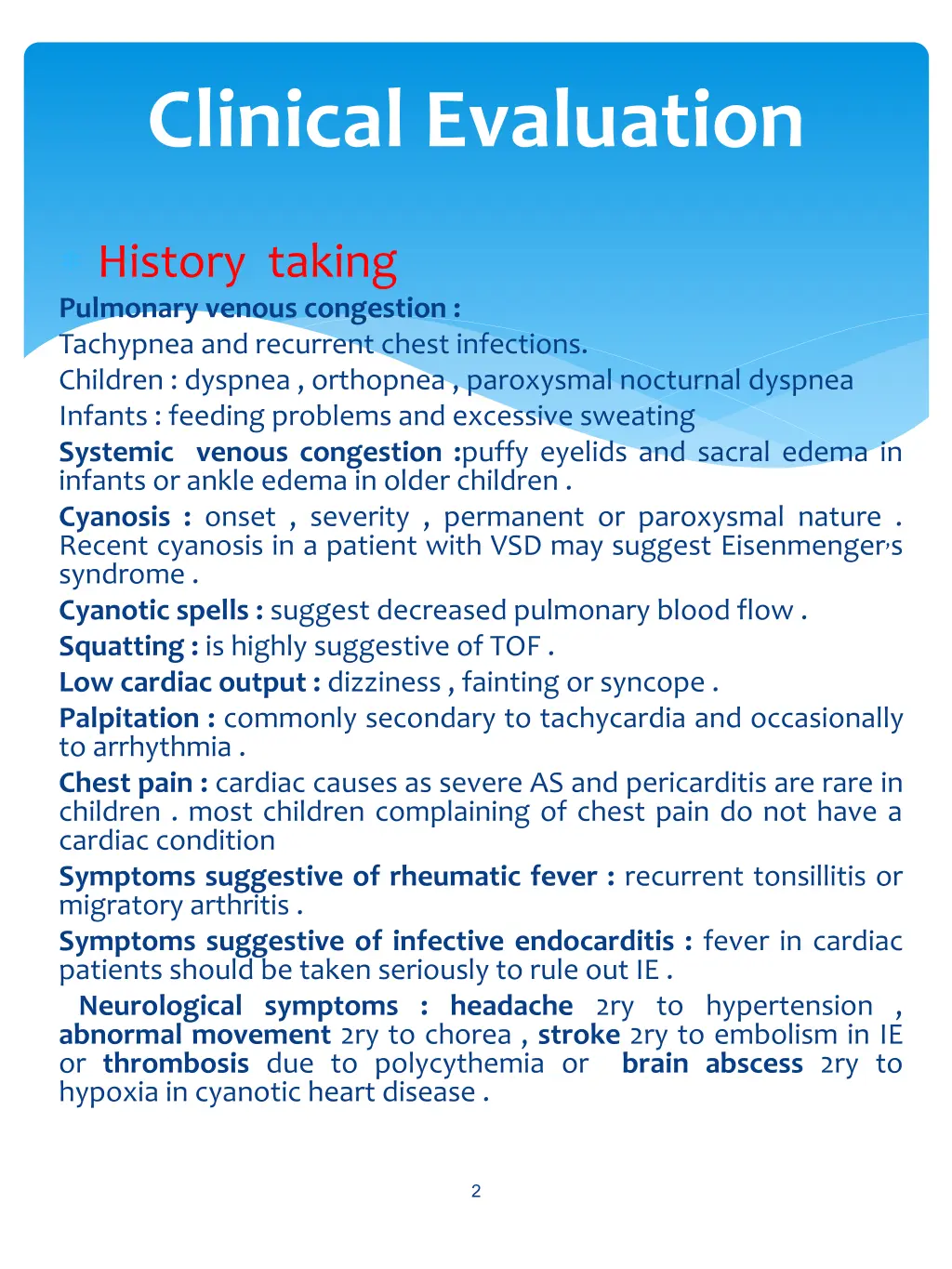 clinical evaluation