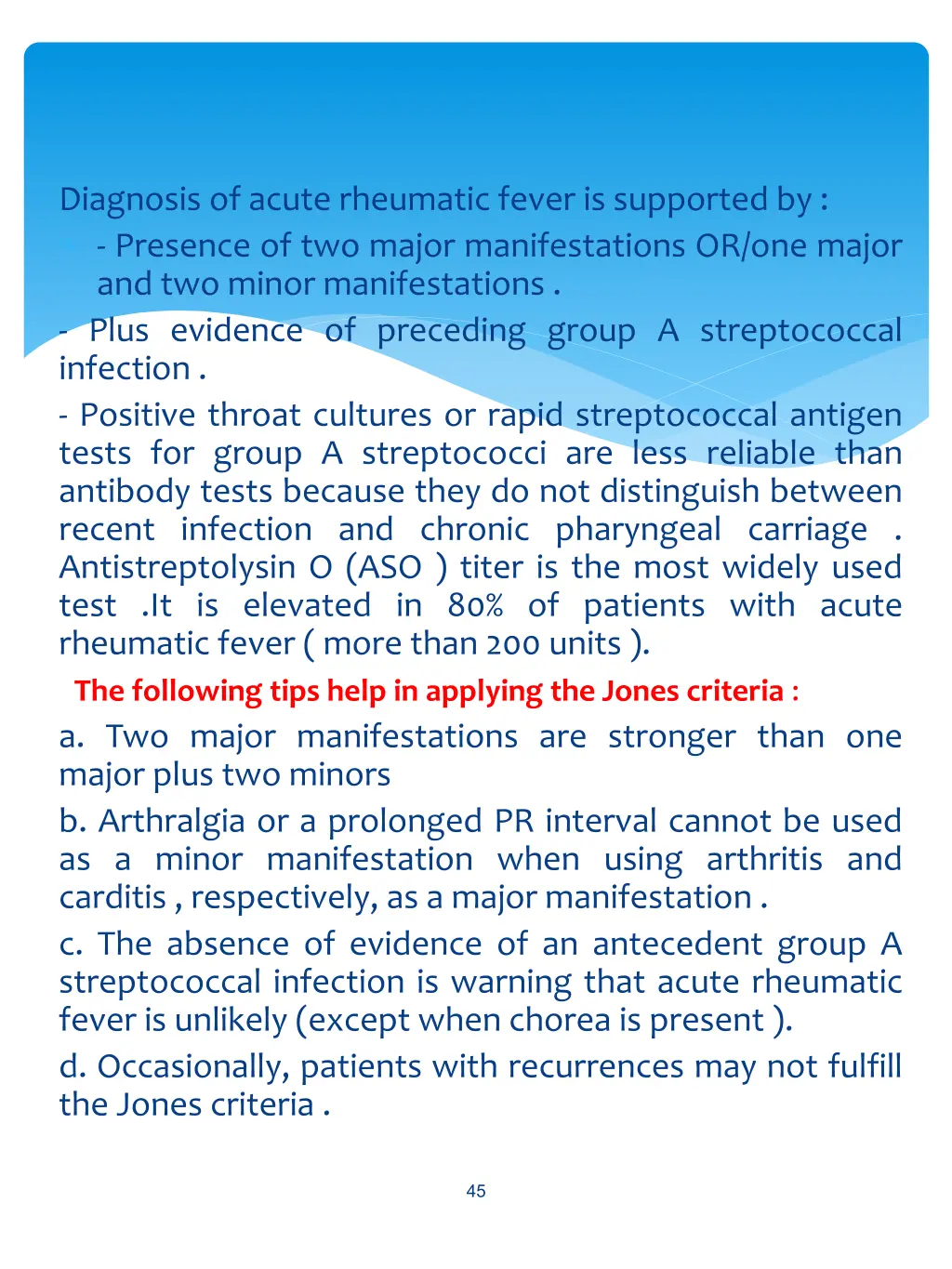 diagnosis of acute rheumatic fever is supported