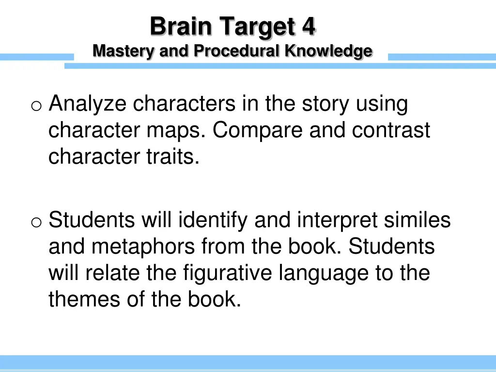 brain target 4 mastery and procedural knowledge 2