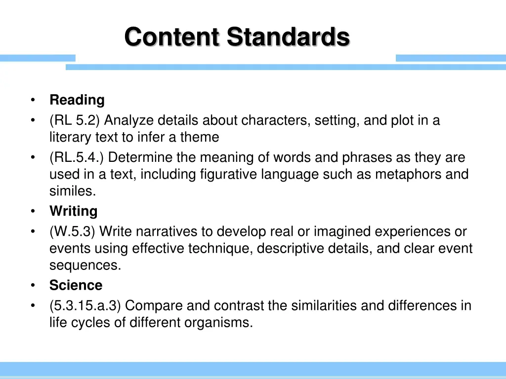 content standards