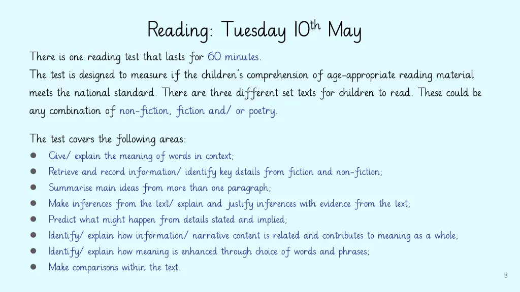 reading tuesday 10 th may