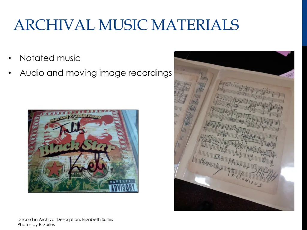 archival music materials