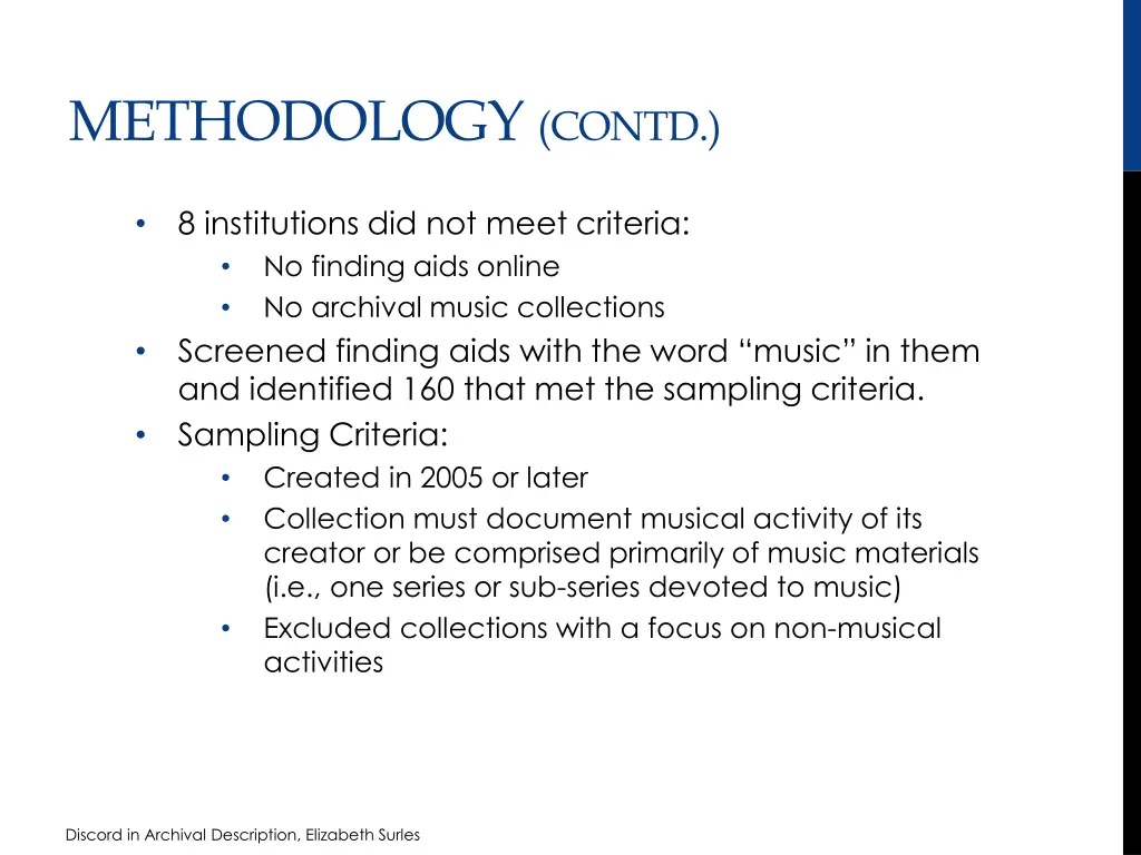 methodology contd