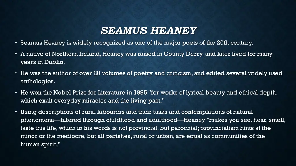 seamus heaney