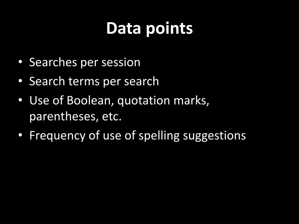 data points