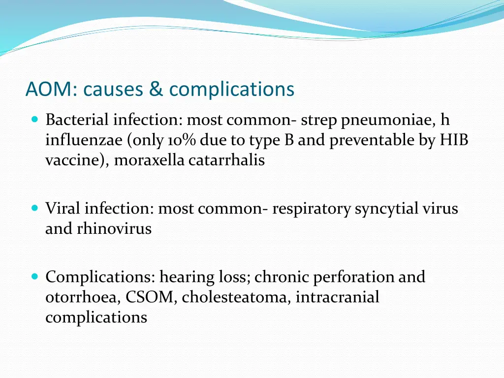 aom causes complications