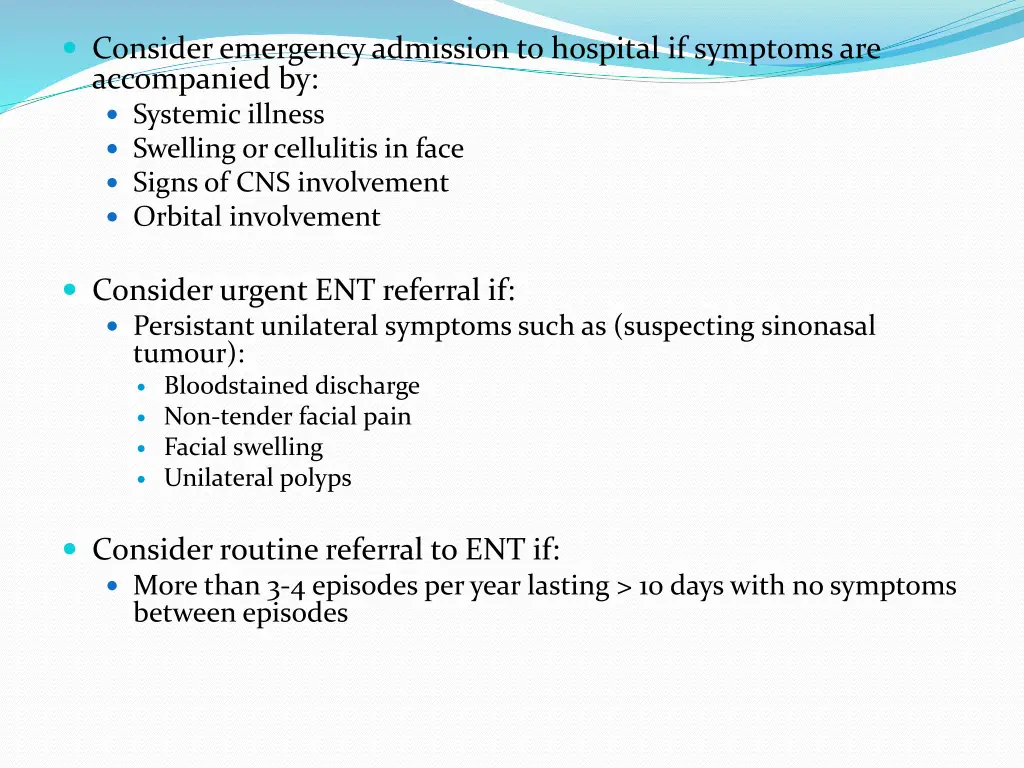 consider emergency admission to hospital