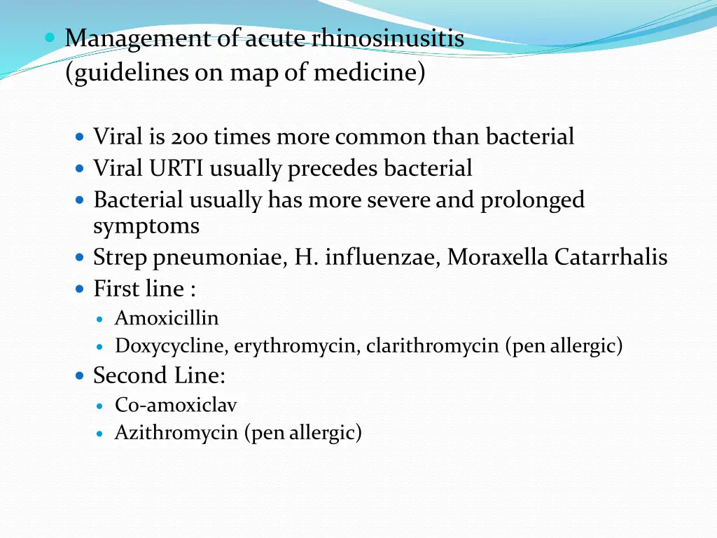 management of acute rhinosinusitis guidelines