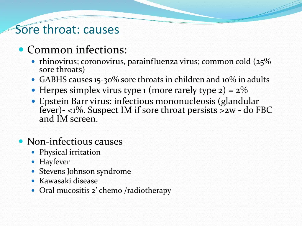 sore throat causes