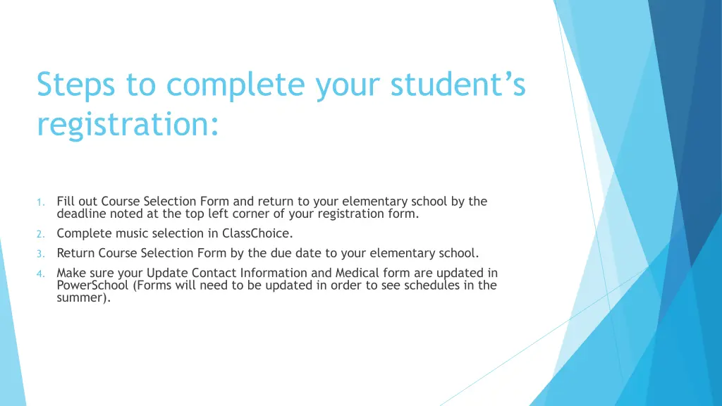 steps to complete your student s registration