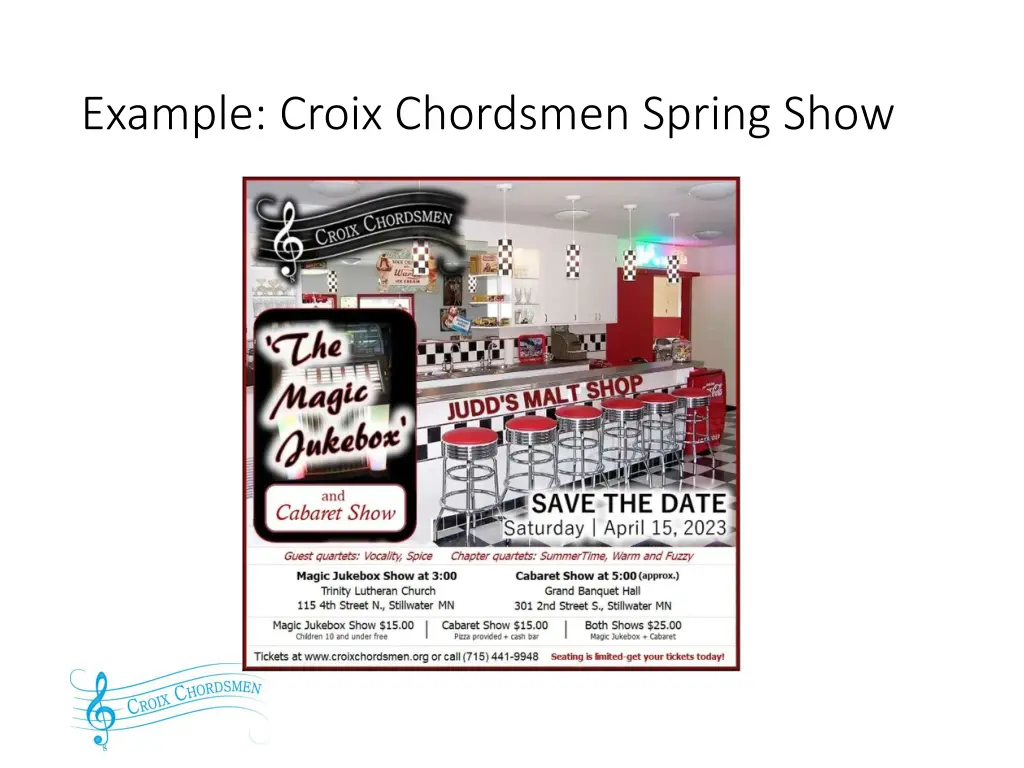 example croix chordsmen spring show