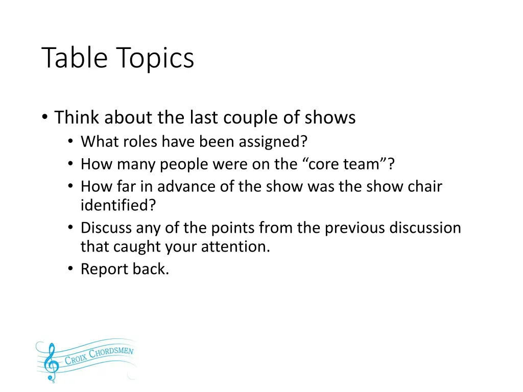 table topics