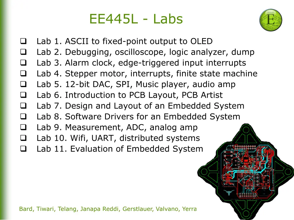 ee445l labs