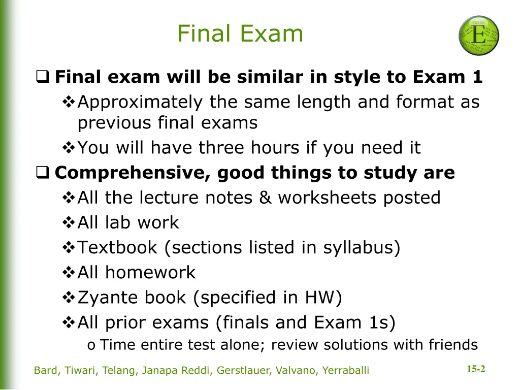 final exam