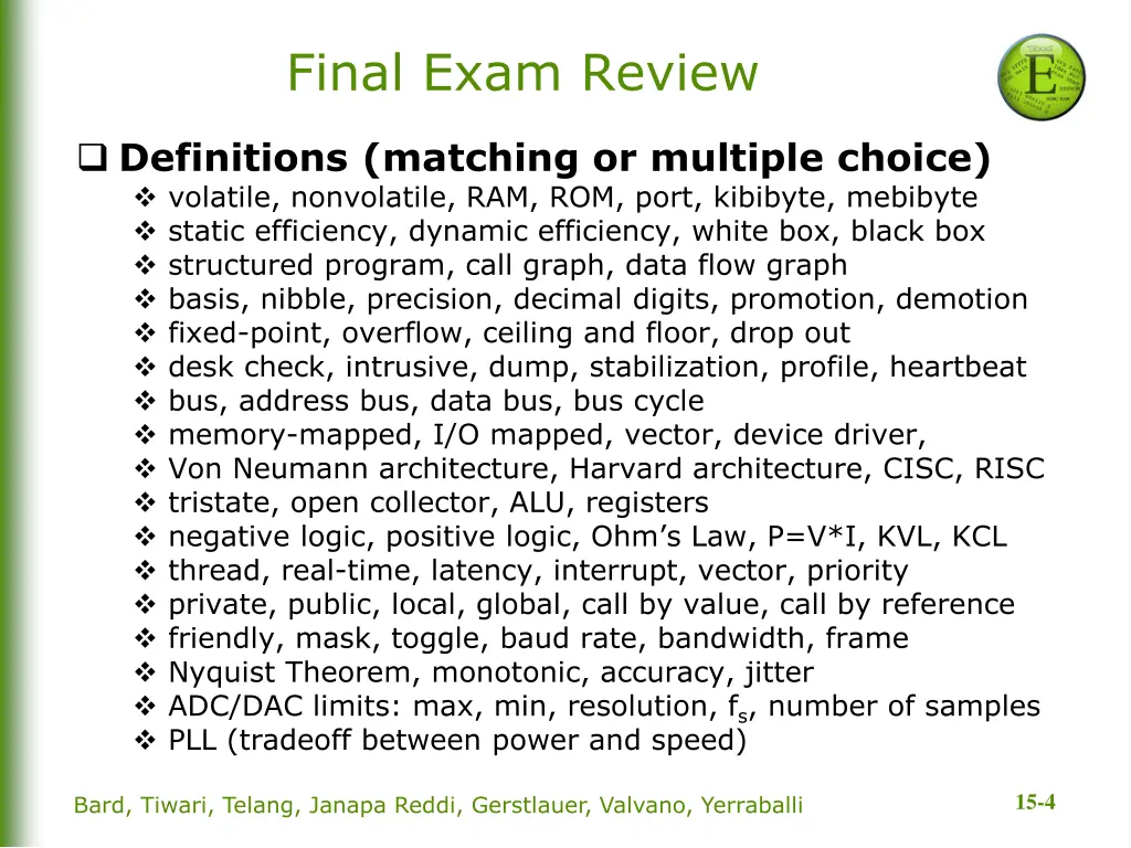 final exam review