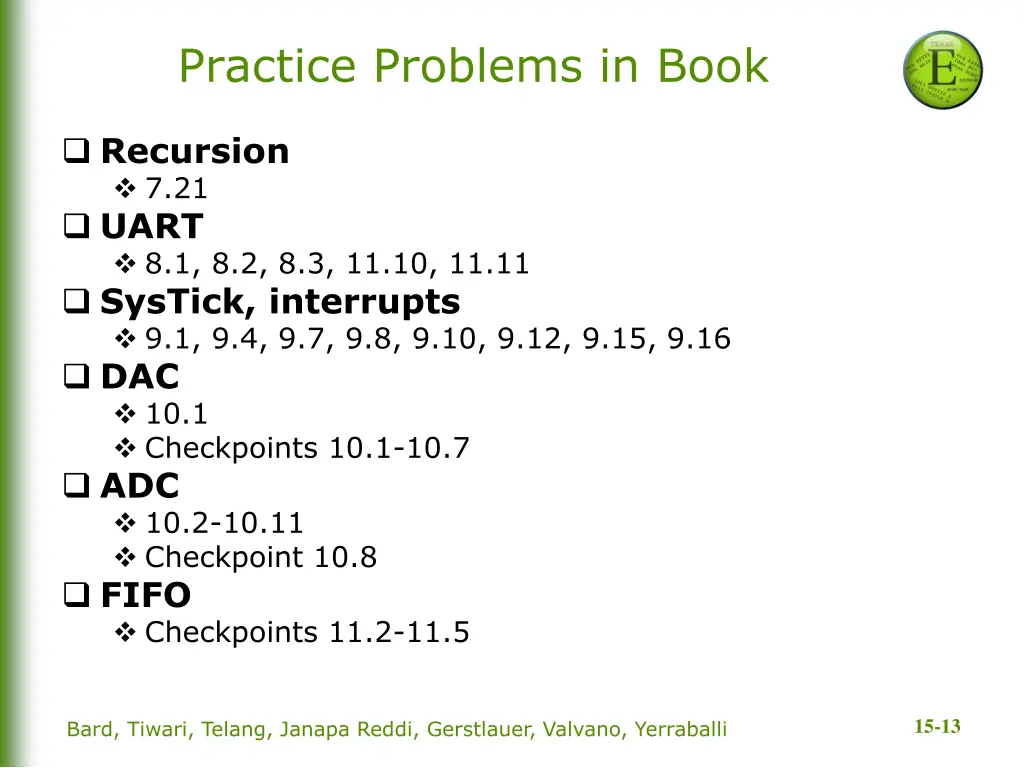 practice problems in book 2