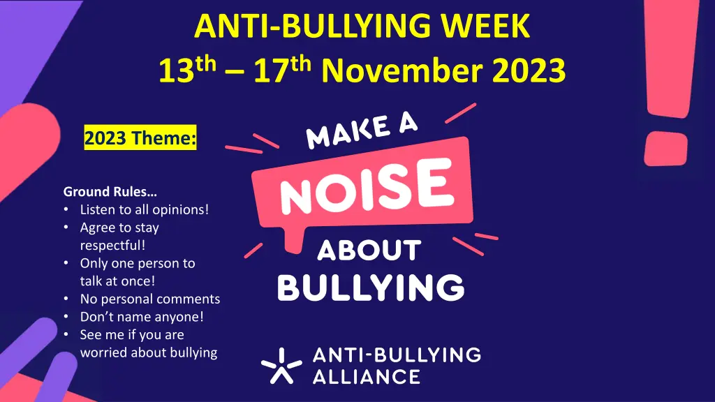 anti bullying week 13 th 17 th november 2023