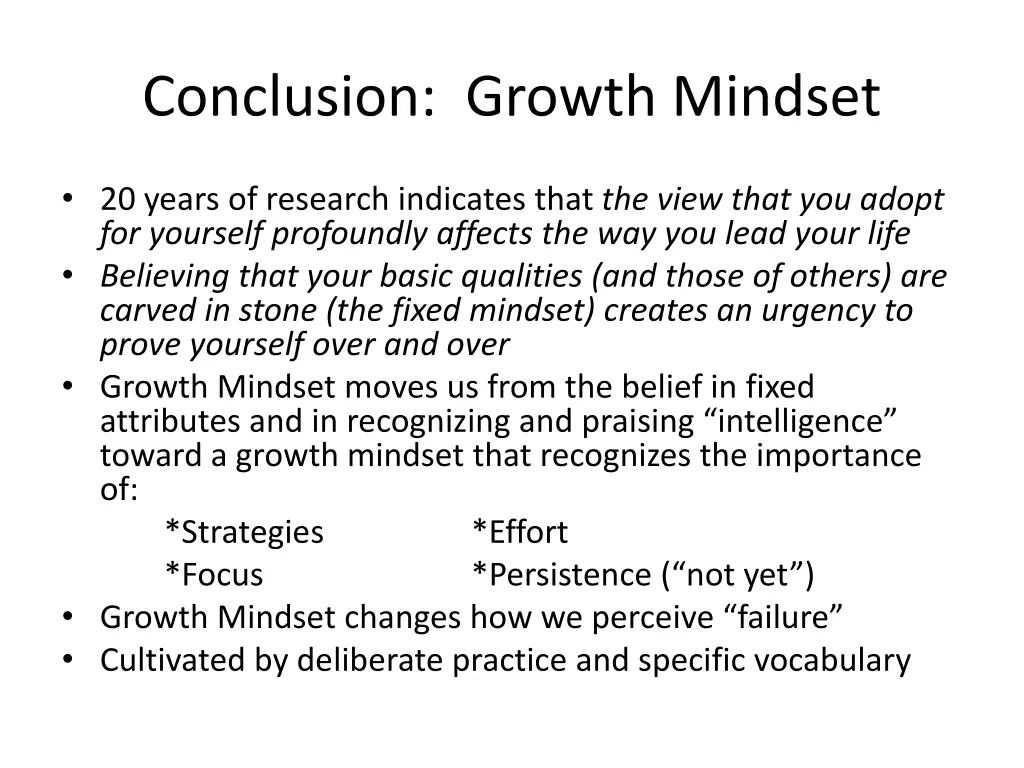 conclusion growth mindset