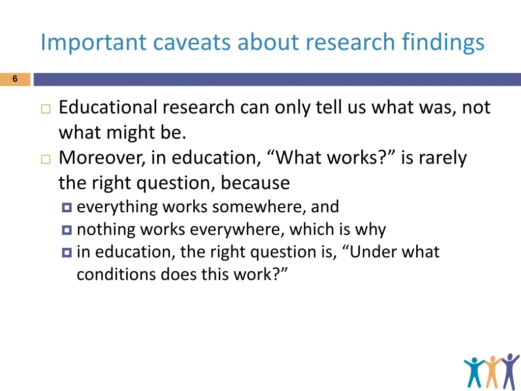 important caveats about research findings