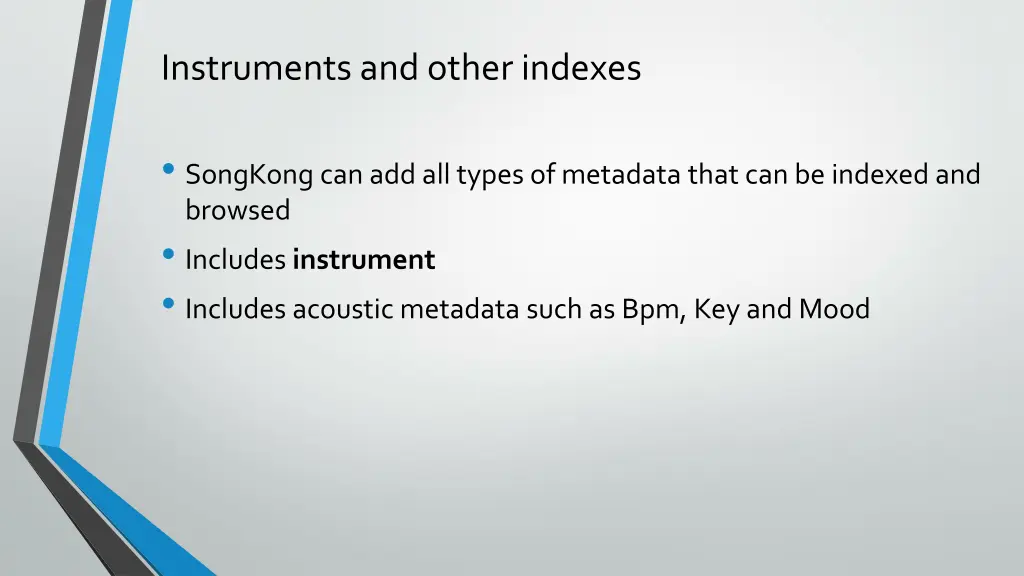 instruments and other indexes