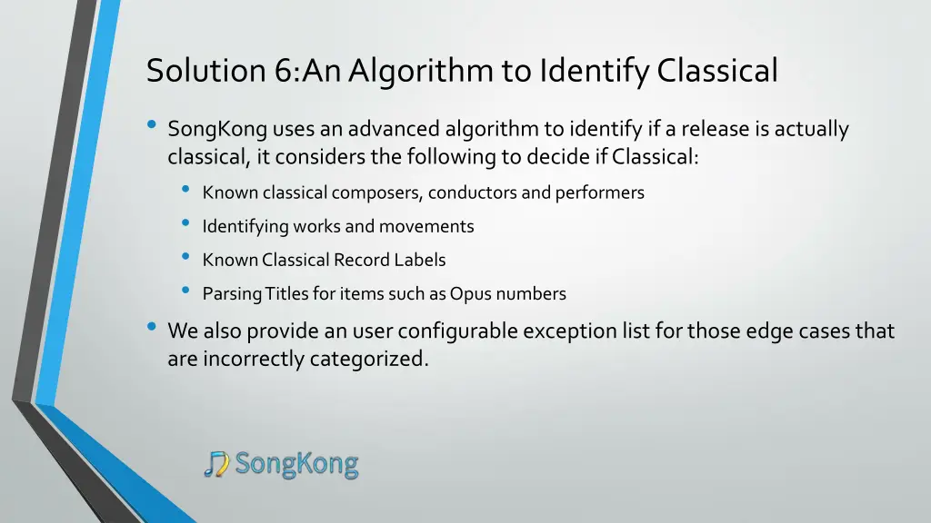 solution 6 an algorithm to identify classical