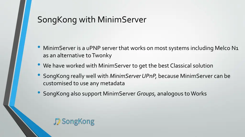 songkong with minimserver