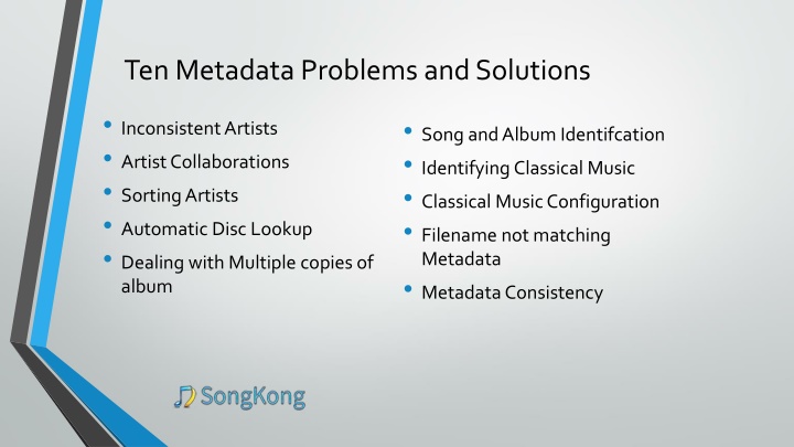 ten metadata problems and solutions