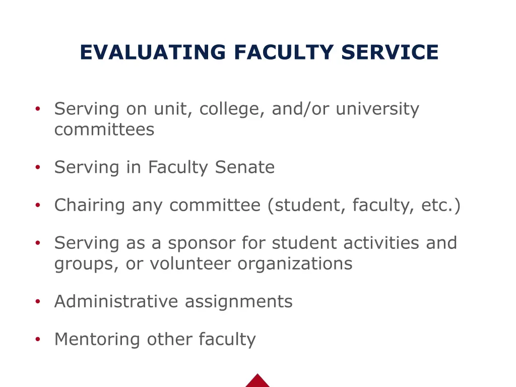 evaluating faculty service