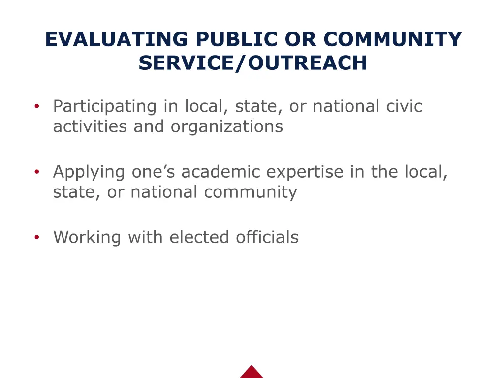 evaluating public or community service outreach