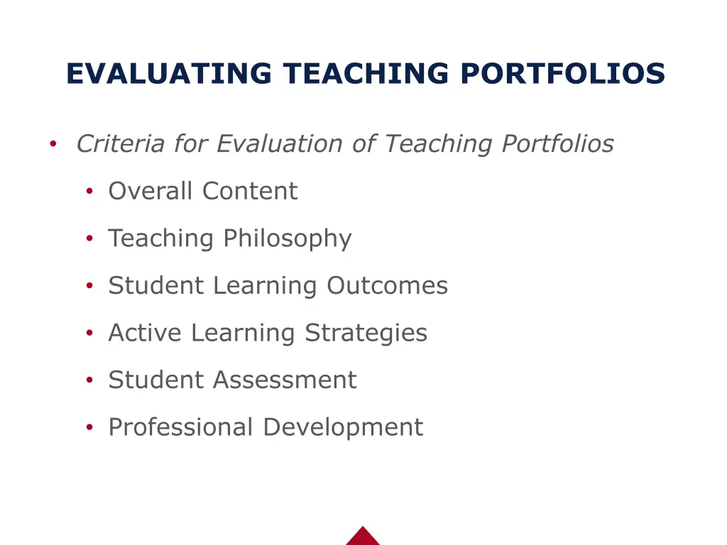 evaluating teaching portfolios 1