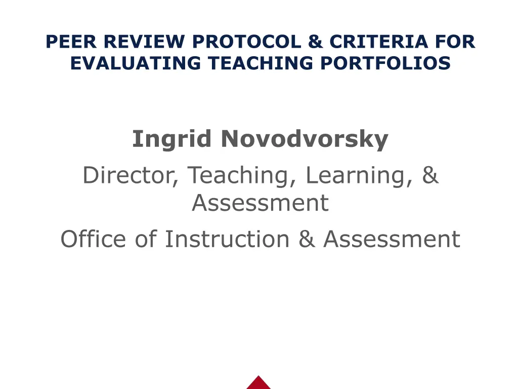 peer review protocol criteria for evaluating