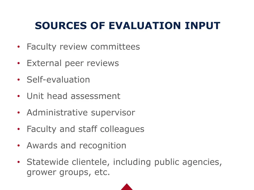 sources of evaluation input