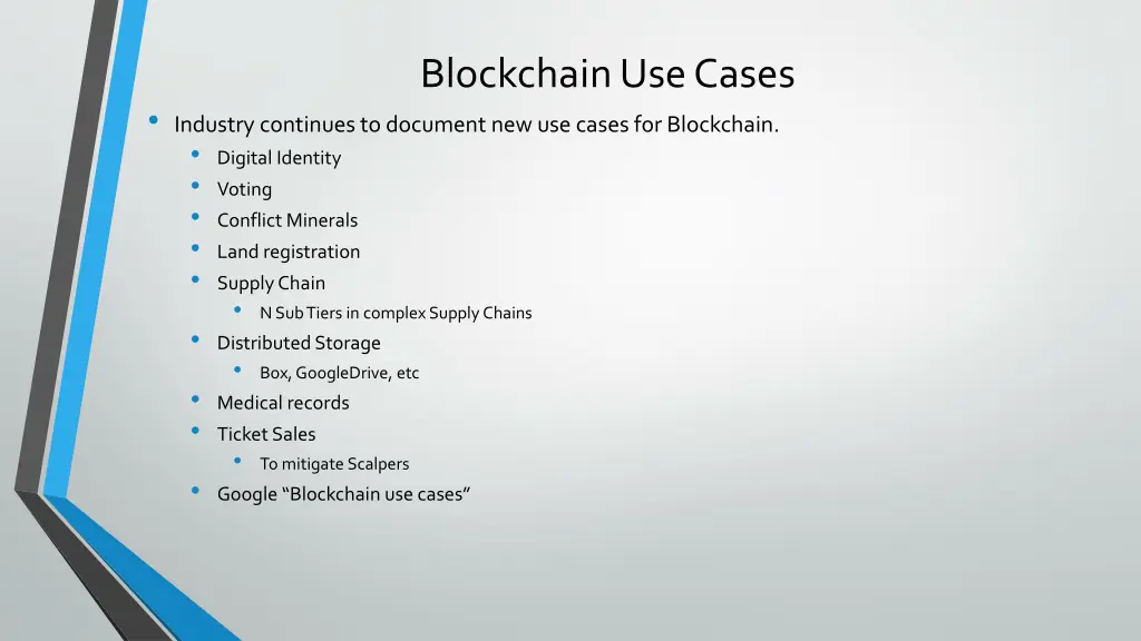 blockchain use cases