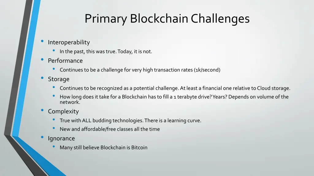 primary blockchain challenges