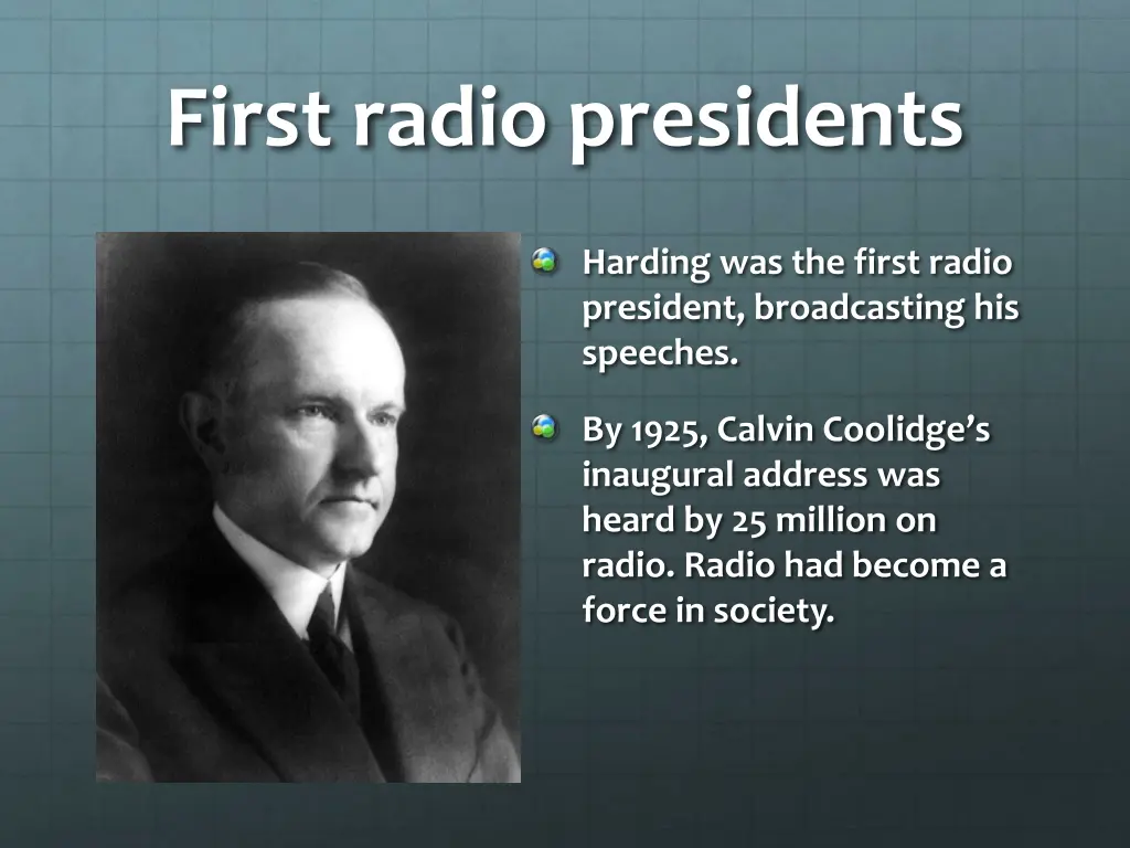 first radio presidents