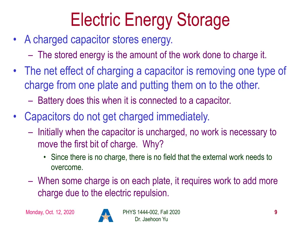 electric energy storage a charged capacitor