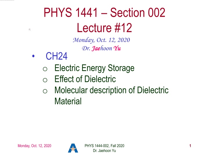 phys 1441 section 002 lecture 12 monday