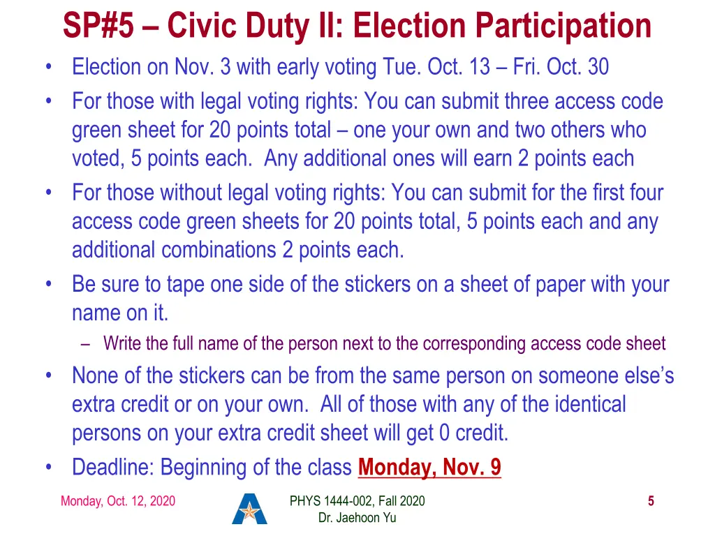 sp 5 civic duty ii election participation