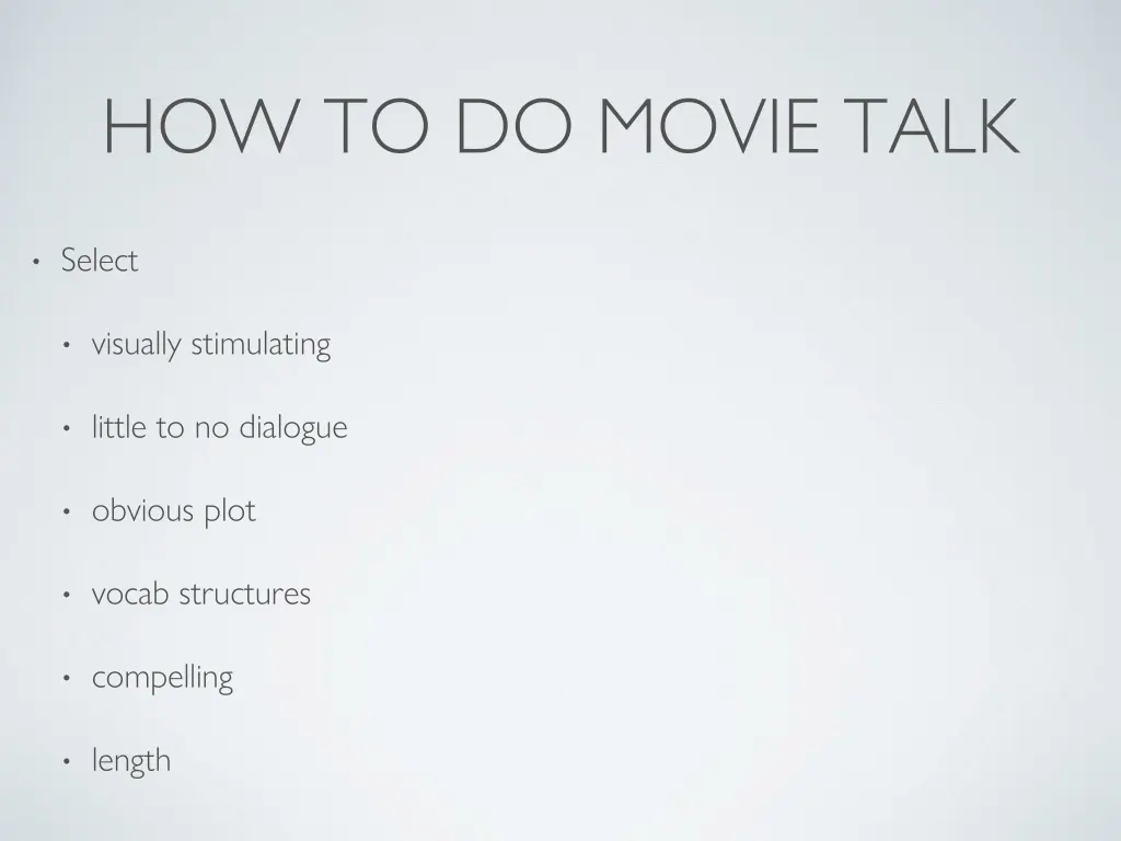 how to do movie talk