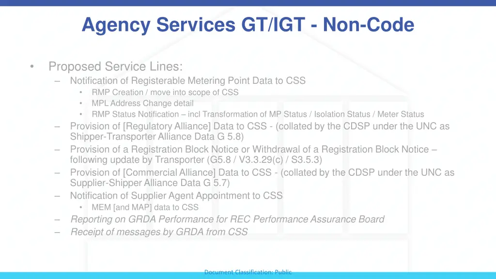 agency services gt igt non code 1