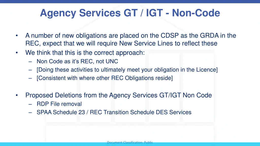 agency services gt igt non code